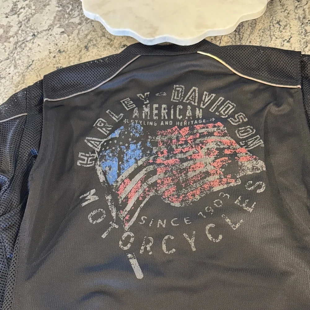 Harley-Davidson Black Mesh Bomber Jacket - Picture 6 of 6